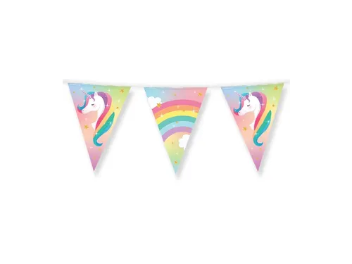 Vlaggenlijn 10 meter Party Flags foil Unicorn