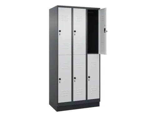 dubbeldekse locker,HxBxD 1950x900x500mm,3x2vak.,vak B 300mm