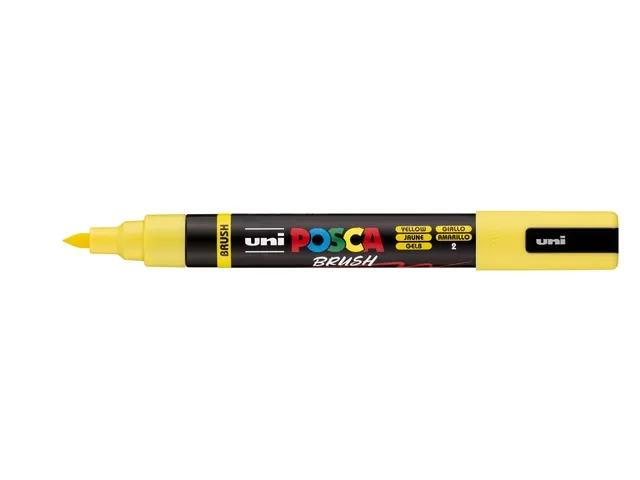 Paintmarker Uni POSCA PC-5BR brushpunt M geel