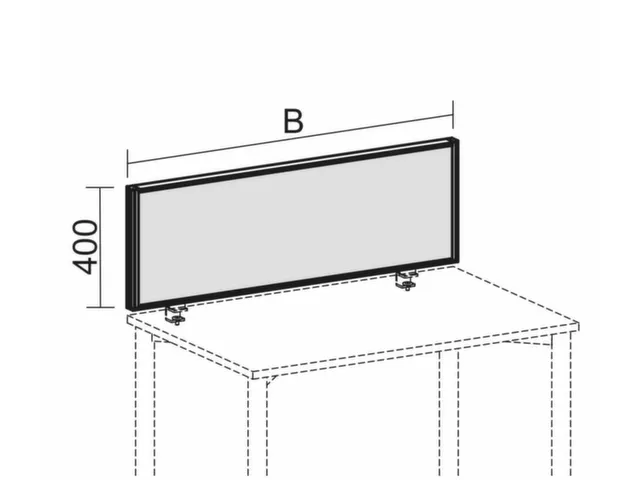 Paroi De Séparation De Table Hxlxp 400X2000X41Mm Insonorisante Gris