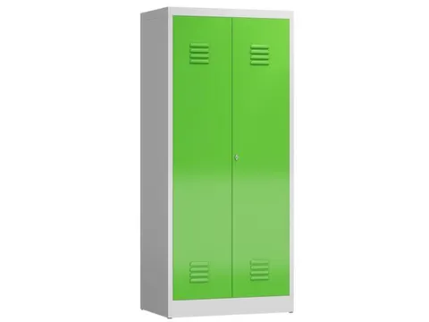 Lockerkast 1800x800x500mm 2 vakken, klinksluiting, RAL6018