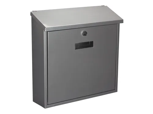 Brievenbus Monaco Zilver, naamplaatje, 2 sleutels, 36.8x36.5x10cm