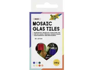 Folia Mozaieksteentjes glas 10x10mm basiskleuren assorti - 2