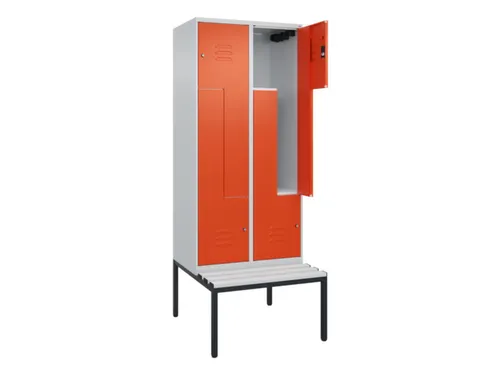 Z-garderobekast,HxBxD 2120x800x815mm,4vak,vak B 400mm,cil.-slot