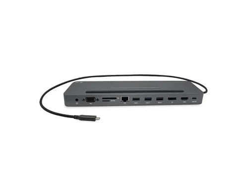 USB-C Metal Ergonomic 4K 3x Display Docking Station with Power Deliver