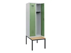 locker met bank,HxBxD 1950x600x815mm,2vak,vak B 300mm,cilinderslot