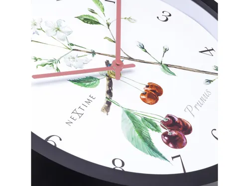 Buitenklok Nextime dia 30.5cm Prunus cijfers, zwarte rand witte wijzer