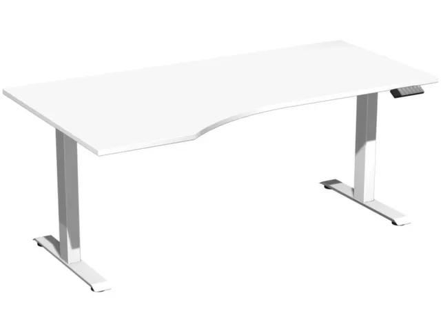 In hoogte verstelbaar bureau in vrije vorm,HxBxD 630-1280x1800x1000mm