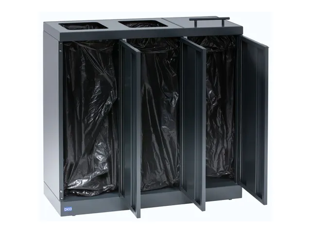 Bica 873 Afvalscheidingsunit 3x65 Liter Antraciet
