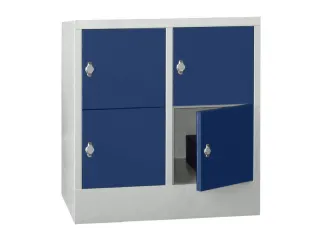 lockerkast,HxBxD 855x800x500mm,2x2vakken,RAL7035,front RAL5010 - 2