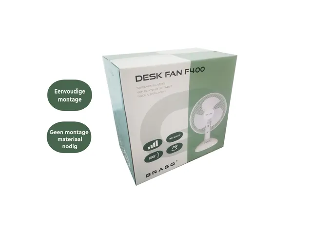 Tafelventilator BRASQ F400 Ø 30cm wit