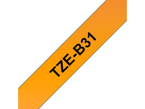 Brother TZE-B31 tape voor P-Touch 12mm, Zwart op Oranje