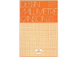 Millimeterpapier Canson bruingeel bedrukt 50vel 72gr A3 wit