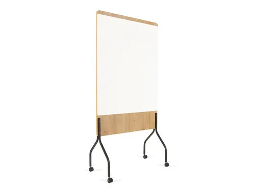 Whiteboard Rocada Natural 100x120cm wit mobiel 2-zijdig melamine magne