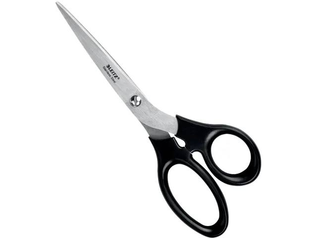 schaar, 18,5 cm, RVS, zwart, op blister