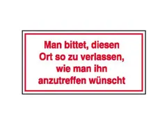 aanwijzingsbord,A.u.b.,PVC,rood/wit,om te verlijmen,HxB 100x200mm