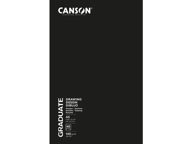 Schetsboek Canson Graduate 20vel 140gr A5 wit