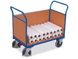 Platformwagen 500kg Laadvlak 1000x580mm 3 Houten Wanden Ral 5010