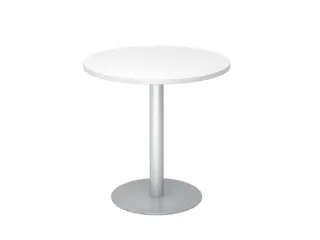 vergadertafel,HxØ 745x800mm,rond,schotelvoet zilverkleurig,ronde buis - 1