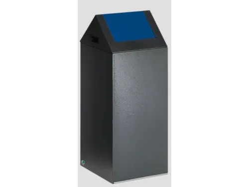 Afvalverzamelaar Zelfblussend 60 Liter 800X320X320Mm Klemring Blauw