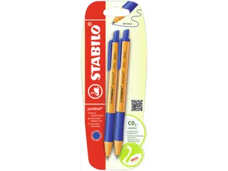Balpen STABILO pointball 6030/41 medium blauw blister à 2 stuks - 1