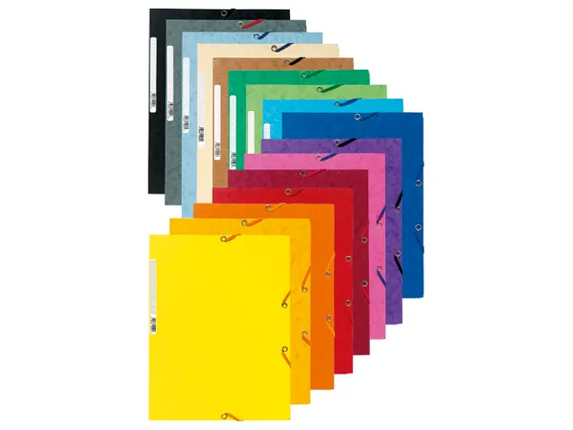 Chemises à élastiques carte lustrée 3 rabats - Couleurs assorties