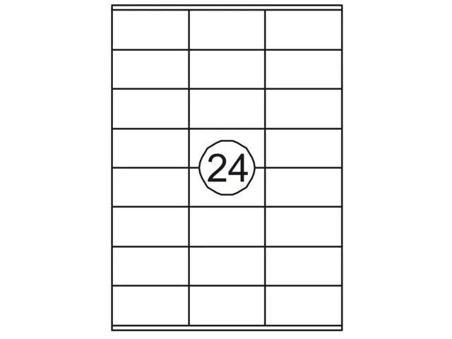 Etiket Rillstab 70x36mm Wit 2400 Stuks