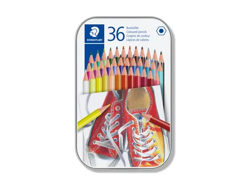 Kleurpotlood Staedtler 175 6kantig assorti blik à 36 kleuren