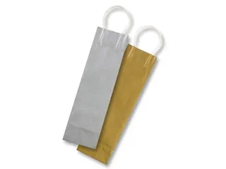 Folia Geschenkzak voor Flessen Goud en Zilver 10x10x36cm - 1