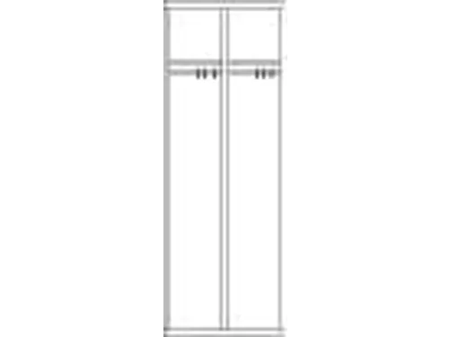 garderobekast,HxBxD 1850x600x500mm,2vak,RAL7035,front RAL7016