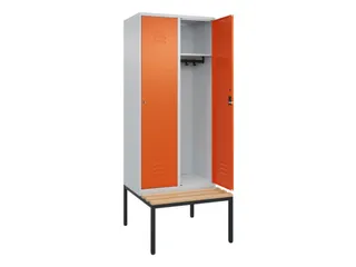 locker met bank,HxBxD 2120x800x815mm,2vak,vak B 400mm,cil.-slot - 2