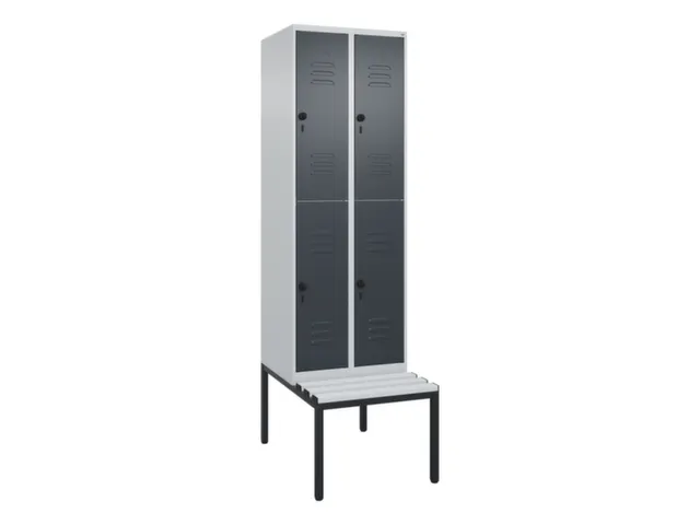 armoire vestiaire avec banc à deux niveaux HxlxP 2120x600x815mm
