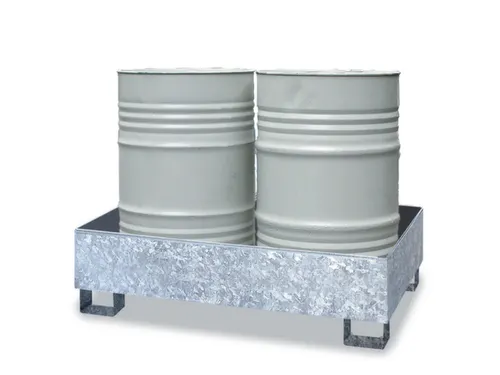 Opvangbak Staal Bxdxh 1250X820X340Mm Voor 2X200L Vaten Verzinkt