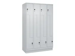 Z-garderobekast,HxBxD 1950x1200x500mm,vak B 150/300mm,draaigrendel