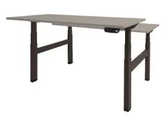 Dextro Plus Duo Zit-sta Bureau Elektrisch 160x80 Grijs 25mm Zwart
