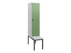 locker met bank,HxBxD 1950x400x815mm,1vak,vak B 400mm,draaigrendel