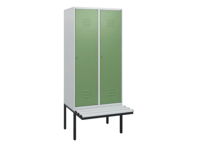 locker met bank,HxBxD 1950x800x815mm,2vak,vak B 400mm,cil.-slot