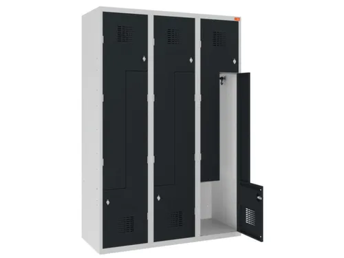 Z-garderobekast,HxBxD 1800x1200x500mm,draaigrendel,romp RAL7035