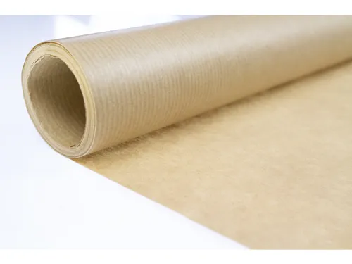 Inpakrol kraftpapier 500x70cm bruin gestreept, 60 grams.