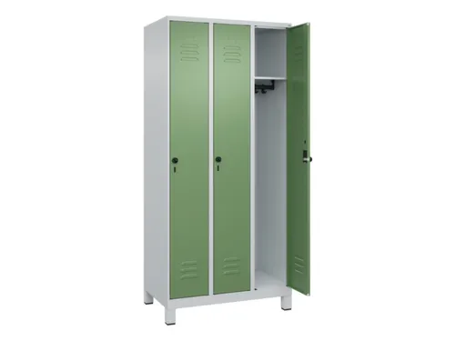 locker,HxBxD 1950x900x500mm,3vak,vak B 300mm,draaigrendel,voeten