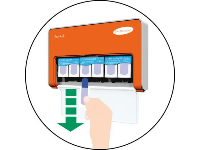 pleisterdispenser,60x waterafstotend,30x elastisch,Detecteerbaar,blauw