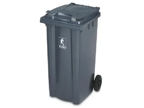 Vuilcontainer PE 240 liter HxBxD 1100x580x740mm met wielen grijs