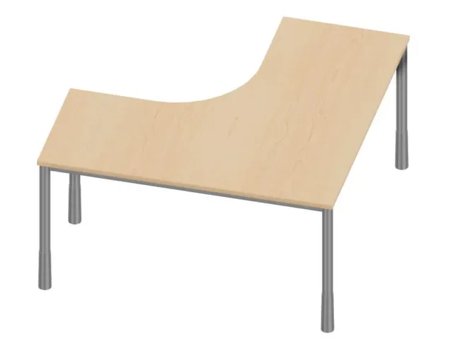 bureau à retour à hauteur réglable,HxlxP 720-840x1400x1400mm,NE-ér