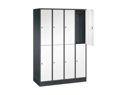 Dubbeldekse garderobekast,HxBxD 1950x1220x500mm,4x2vak.,vak B 260mm