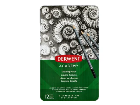 Potlood Derwent Academy 6B5H assorti hardheden blik à 12 stuks