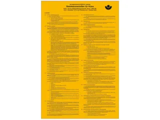 affiche,Bedieningsvoorschriften voor kranen,PVC,geel,om te verlijmen - 1