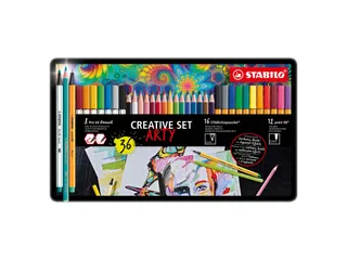 Creative set STABILO 87/3193 Arty assorti metalen etui à 36 stuks - 2
