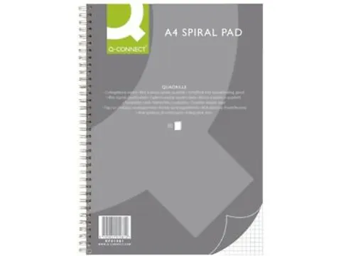 Collegeblok A4 Spiraal Geruit 5mm 80 Vel