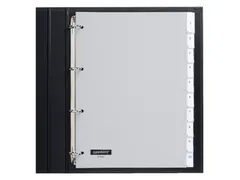 Tabbladen Quantore A4 4-gaats 10-delig met venster grijs PP