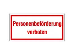 aanwijzingsbord,Personentransport verboden,PVC,om te verlijmen